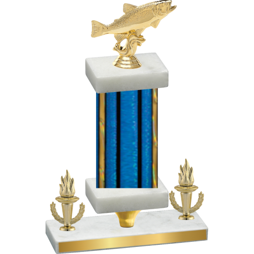 Premium Single Blue Glacier Victory Fishing Trophy