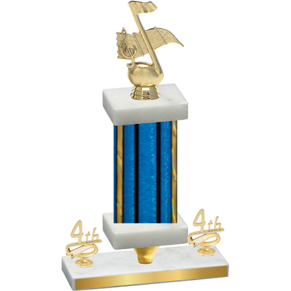 Premium Single Blue Glacier Fourth Place Music Trophy