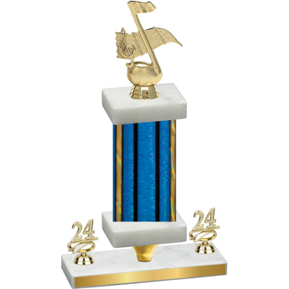 Premium Single Blue Glacier Year Music Trophy