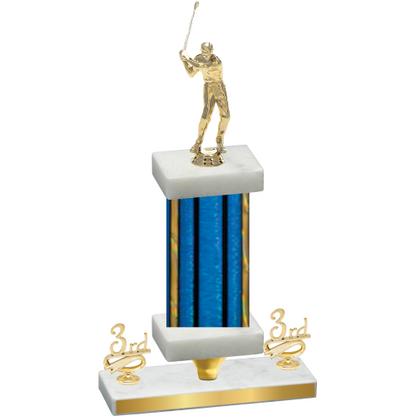 Premium Single Blue Glacier Third Place Golf Trophy