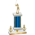 Premium Single Blue Glacier Victory Golf Trophy