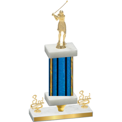 Premium Single Blue Glacier Third Place Golf Trophy