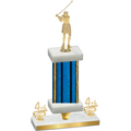 Premium Single Blue Glacier Fourth Place Golf Trophy