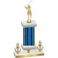 Premium Single Blue Glacier Victory Golf Trophy