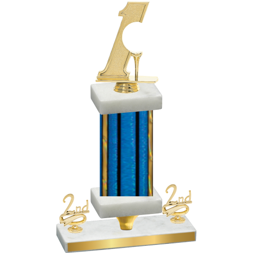 Premium Single Blue Glacier Second Place Golf Trophy