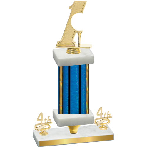 Premium Single Blue Glacier Fourth Place Golf Trophy