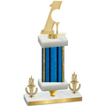 Premium Single Blue Glacier Victory Golf Trophy