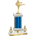 Premium Single Blue Glacier Victory Karate Trophy