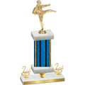 Premium Single Blue Glacier Second Place Karate Trophy