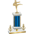 Premium Single Blue Glacier Victory Karate Trophy