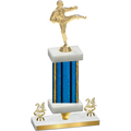 Premium Single Blue Glacier Year Karate Trophy