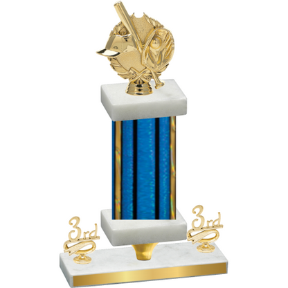 Premium Single Blue Glacier Third Place Baseball Trophy