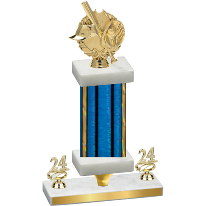 Premium Single Blue Glacier Year Baseball Trophy
