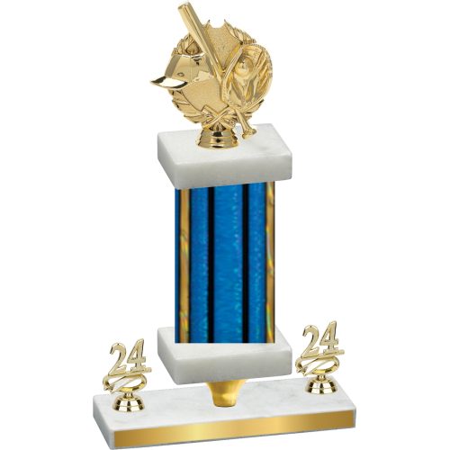 Premium Single Blue Glacier Year Baseball Trophy