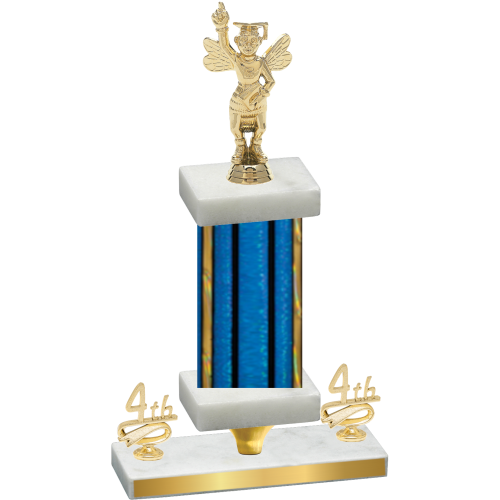 Premium Single Blue Glacier Fourth Place Academics Trophy