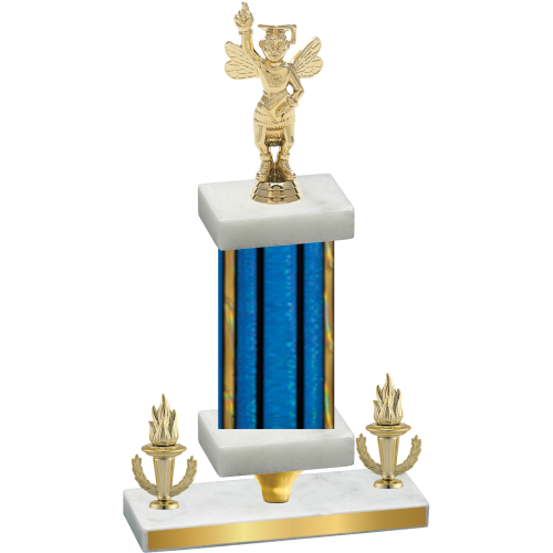 Premium Single Blue Glacier Victory Academics Trophy