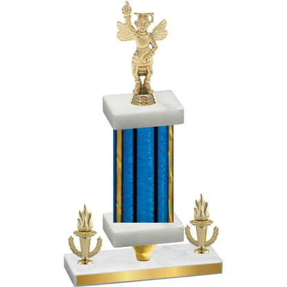 Premium Single Blue Glacier Victory Academics Trophy