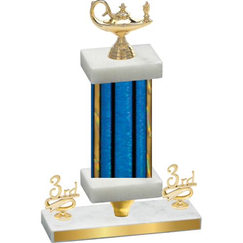Premium Single Blue Glacier Third Place Academics Trophy