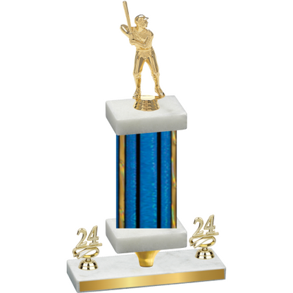 Premium Single Blue Glacier Year Baseball Trophy