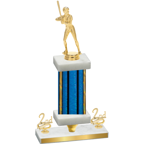 Premium Single Blue Glacier Second Place Softball Trophy