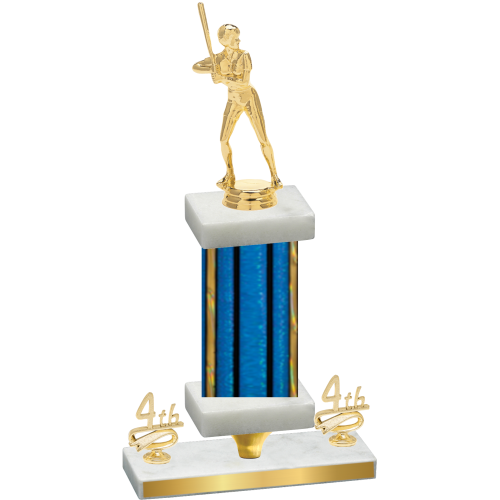 Premium Single Blue Glacier Fourth Place Softball Trophy