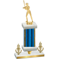 Premium Single Blue Glacier Victory Softball Trophy