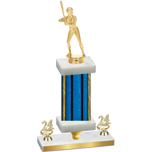 Premium Single Blue Glacier Year Softball Trophy