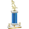 Premium Single Blue Carbon Fiber Year Football Trophy