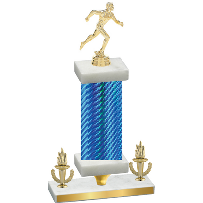 Premium Single Blue Carbon Fiber Victory Running Trophy