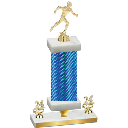 Premium Single Blue Carbon Fiber Year Running Trophy