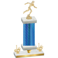 Premium Single Blue Carbon Fiber First Place Running Trophy