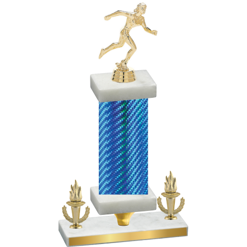 Premium Single Blue Carbon Fiber Victory Running Trophy