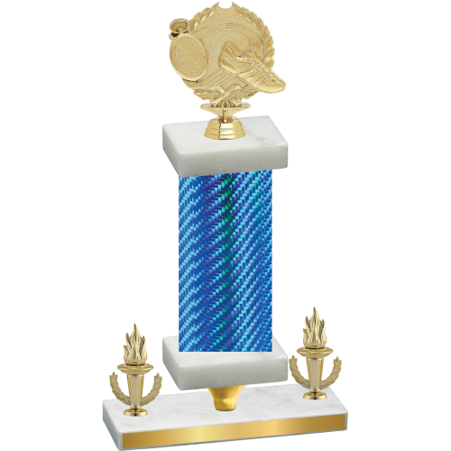 Premium Single Blue Carbon Fiber Victory Running Trophy