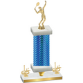 Premium Single Blue Carbon Fiber First Place Tennis Trophy
