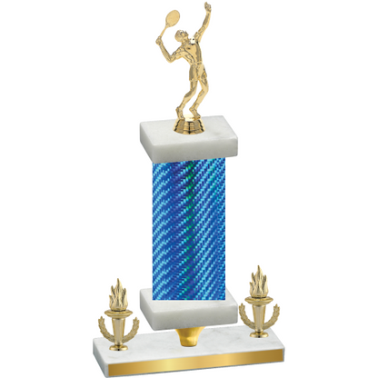 Premium Single Blue Carbon Fiber Victory Tennis Trophy