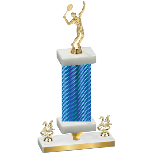 Premium Single Blue Carbon Fiber Year Tennis Trophy