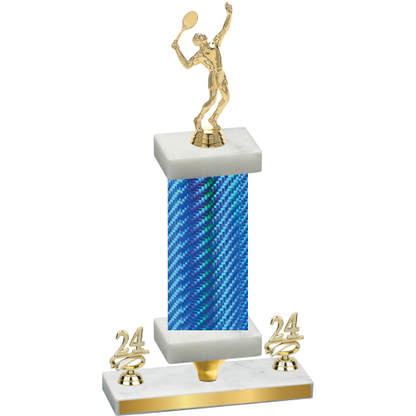 Premium Single Blue Carbon Fiber Year Tennis Trophy