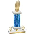 Premium Single Blue Carbon Fiber Year Football Trophy