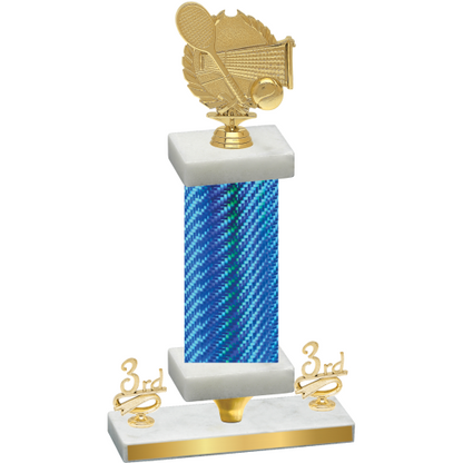 Premium Single Blue Carbon Fiber Third Place Tennis Trophy