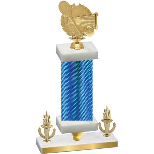 Premium Single Blue Carbon Fiber Victory Tennis Trophy