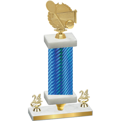 Premium Single Blue Carbon Fiber Year Tennis Trophy
