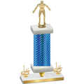 Premium Single Blue Carbon Fiber First Place Wrestling Trophy