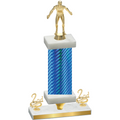 Premium Single Blue Carbon Fiber Second Place Wrestling Trophy