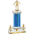 Premium Single Blue Carbon Fiber Victory Wrestling Trophy