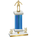 Premium Single Blue Carbon Fiber Year Wrestling Trophy