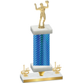 Premium Single Blue Carbon Fiber First Place Volleyball Trophy