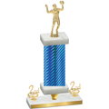Premium Single Blue Carbon Fiber Second Place Volleyball Trophy