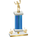 Premium Single Blue Carbon Fiber First Place Volleyball Trophy