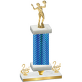 Premium Single Blue Carbon Fiber Second Place Volleyball Trophy