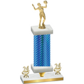 Premium Single Blue Carbon Fiber Year Volleyball Trophy